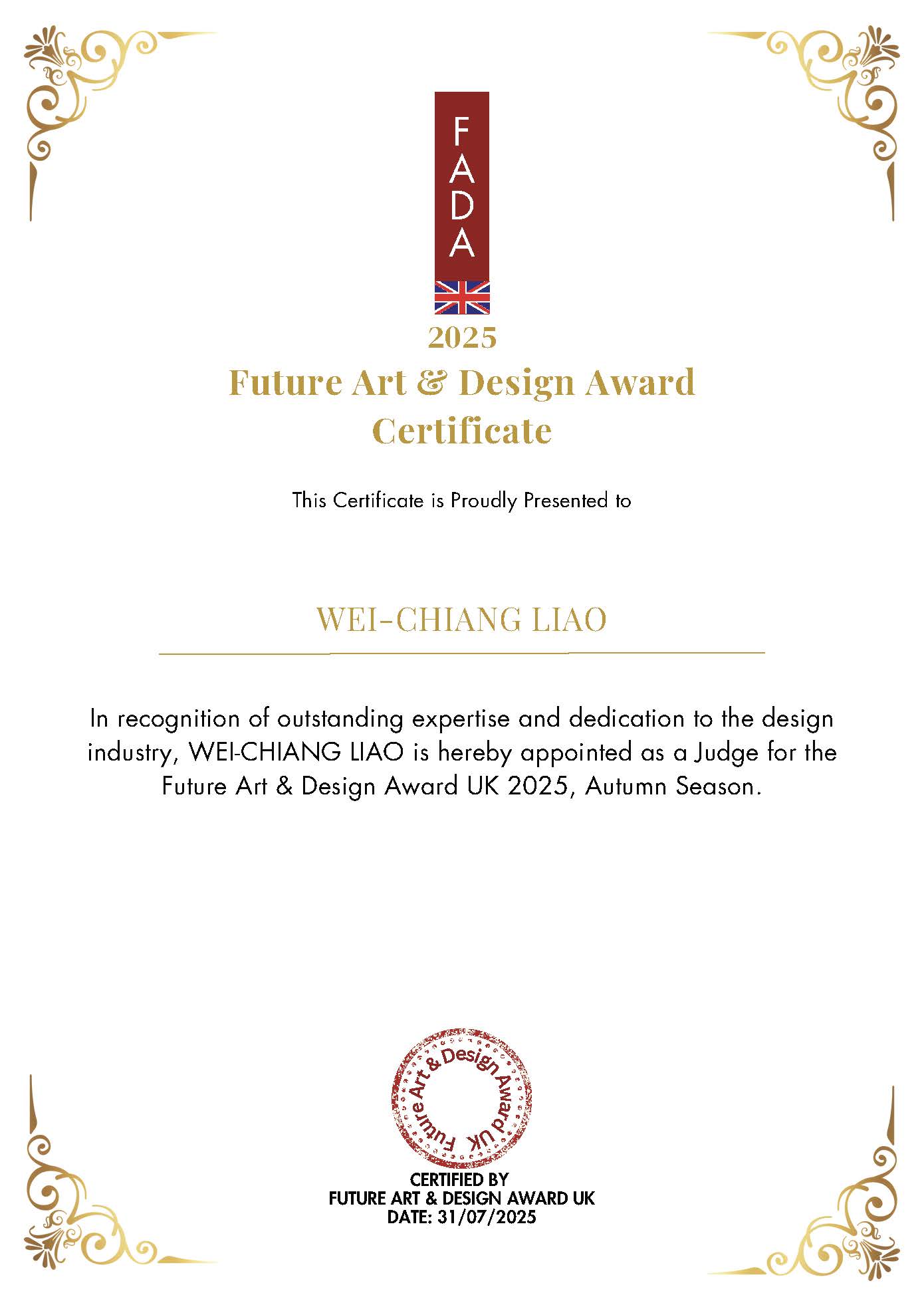 唐林設計廖韋強總監 以台灣首位之姿受邀英國殿堂級 FADA 國際評審-4